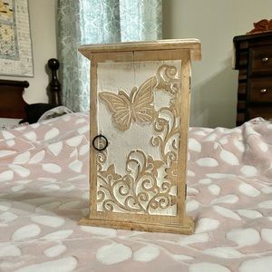 Homegoods Shabby Chic Wooden Butterfly Jewelry Case Box